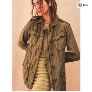 Free People Men's Olive Military Jacket